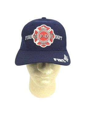 Fire Dept Navy Blue Embroidered Hat Adjustable by 777 Cap